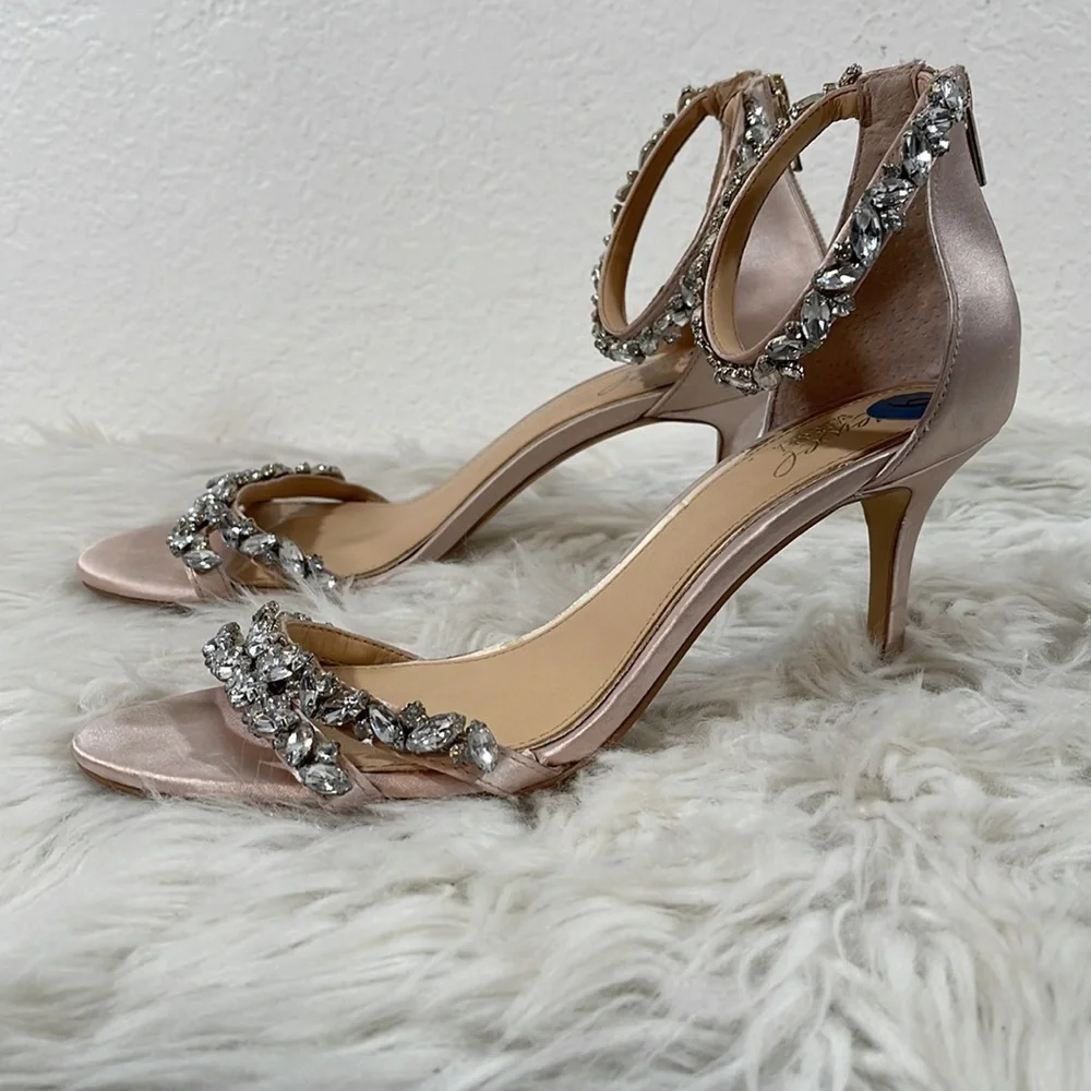 JEWEL BADGLEY MISCHKA Ankle Strap Evening Heel Shoe Size 9 - Picture 6 of 16